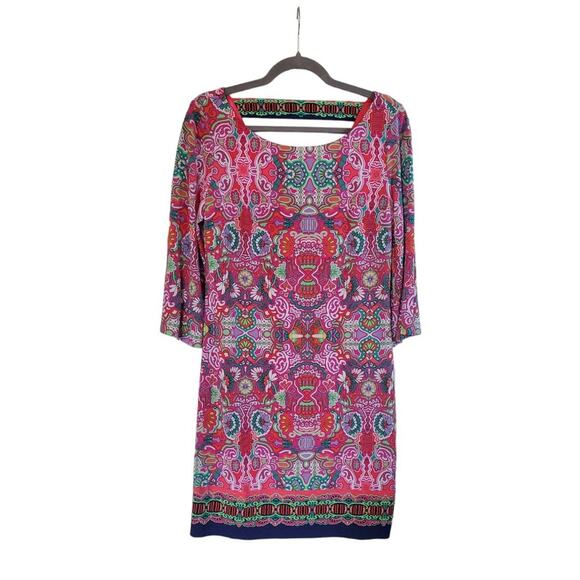 Laundry By Shelli Segal Multicolor Vibrant Boho Shift Mini Dress, Size Small - Picture 1 of 11